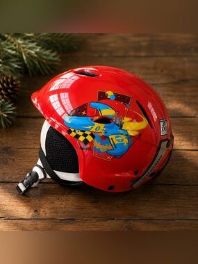 Salomon JR XXS Youth Ski Helmet Red Racing Graphic 49-53cm